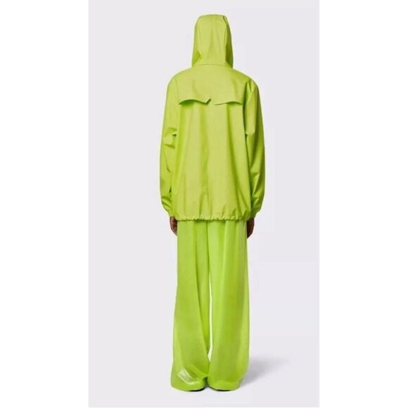 NWT Rains Storm Breaker Reflective Digital Lime Jacket Size Médium $125 - Picture 2 of 4